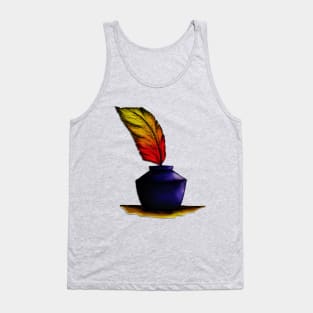 Write, feather and ink Tank Top